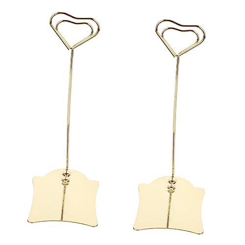 jojofuny 2 Stück Herzförmige Tischkartenhalter aus Edelstahl Wiederverwendbare Fotohalter und Menükartenhalter für Hochzeit Party und Bankett Stabile Tischaufsteller für Platzkarten und von jojofuny