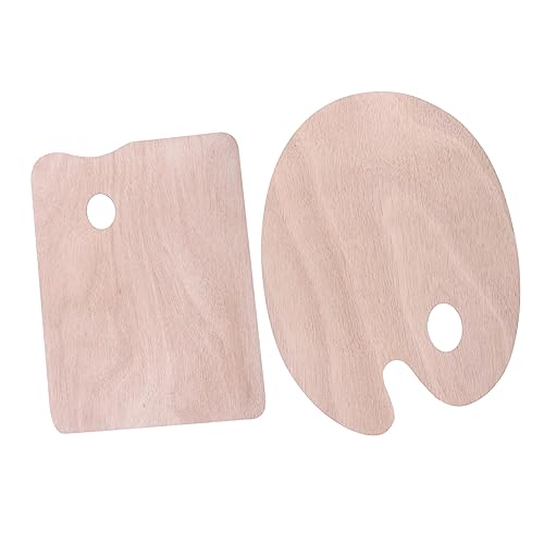 jojofuny 2 Stück Holzölmalpalette Oval Praktische Acryl und Ölfarben für Schüler und Künstler Leicht zu Reinigen Ergonomisches Design von jojofuny