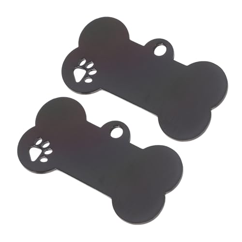 jojofuny 2 Stück Hundemarke-schlüsselanhänger Klein Kundenspezifische Erkennungsmarken Für Haustiere Marke Für Hund Gravierte Erkennungsmarken Für Haustiere Etiketten Rostfreier Stahl Black von jojofuny