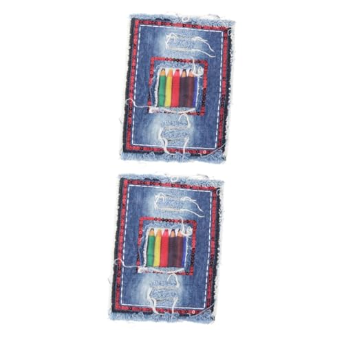 jojofuny 2 Stück Jeans Patch Knieflicken Für Jeans Flicken Für Kleidung Stoffflicken Denim Patch Aufnäher Für Jacken Dekoration Bein Nähflicken Applikationen Hosenflicken Denim von jojofuny