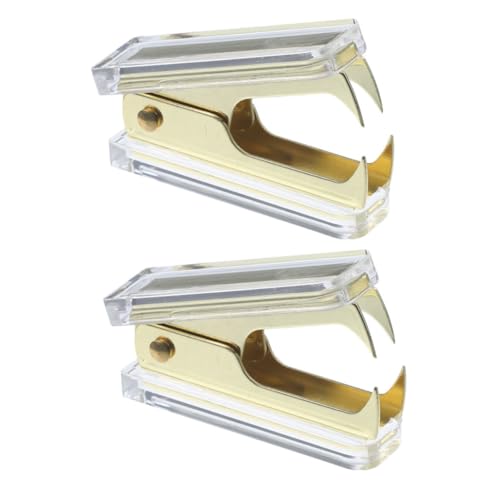 jojofuny 2 Stück Klammerentferner unter Schreibtisch Nagel Clips Abzieher Ersatz Ratsche entfernen werkzeug Bürobedarf Bürozubehör Hefterentferner für das Büro Abs Golden von jojofuny