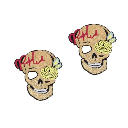 jojofuny 2 Stück Kleidung Patches mit Blumen Schädel Design zum Aufnähen für Kleidung Taschen und Bastelarbeiten Vielseitige Applikationen zur Dekoration von Diy Projekten jojofuny 2 Stück Kleidung Patches mit Blumen Schädel Design zum Aufnähen für Kleidung Taschen und Bastelarbeiten Vielseitige Applikationen zur Dekoration von Diy Projekten von jojofuny