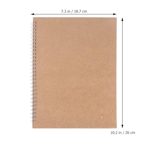 jojofuny 2 Stück Kraftpapier Spiral Notizbuch Stabiler Planer für Schüler und Büro Schreiben Zeichnen und Malen Linierte Leicht und Tragbar von jojofuny