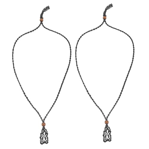 jojofuny 2 Stück Kristall Halskette Leerer Kristallhalskettenhalter Halskette Steinhalter Halskette Aus Steinen Selber Machen Diy -halskette Halskettenschnur Ersetzen Black Baumwollfaden von jojofuny