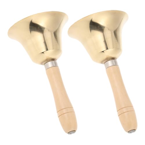 jojofuny 2 Stück Massive Messing Handglocke mit Ergonomischem Holzgriff Lauter Service und Klassenzimmerglocke Rutschfester Griff Robustes Vintage Design für Yoga Party und jojofuny 2 Stück Massive Messing Handglocke mit Ergonomischem Holzgriff Lauter Service und Klassenzimmerglocke Rutschfester Griff Robustes Vintage Design für Yoga Party und von jojofuny