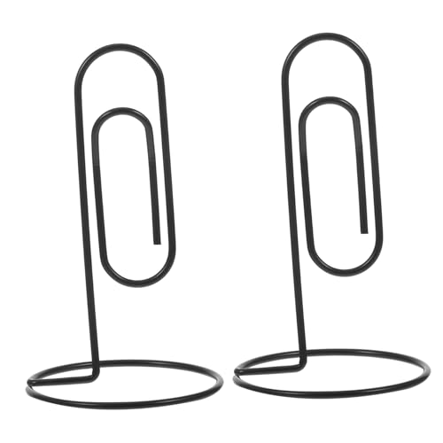 jojofuny 2 Stück Metall Kartenhalter mit Basis Stabile Fotoclips und Tischnummernhalter für Hochzeit Tischkartenhalter für Memo Visitenkarten Notizen Dekorativ und Langlebig Schwarz von jojofuny