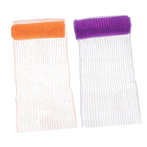 jojofuny 2 Stück Metallic Folien Mesh Bänder für Halloween Glitzernde Deko Ribbons Tüll für Diy Bastelprojekte und Geschenkverpackungen Orange und Dunkelviolett jojofuny 2 Stück Metallic Folien Mesh Bänder für Halloween Glitzernde Deko Ribbons Tüll für Diy Bastelprojekte und Geschenkverpackungen Orange und Dunkelviolett von jojofuny