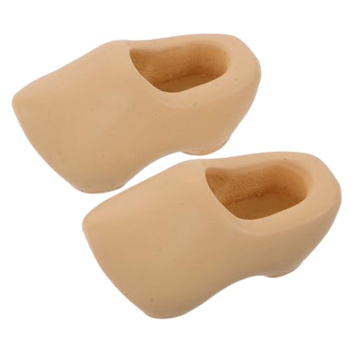 jojofuny 2 Stück Mini Holzschuhe Puppenhaus Zubehör Unbehandeltem Holz für Diy Bastelprojekte und Miniatur Dekorationen für Puppenhäuser und Kreative Gestaltungen von jojofuny