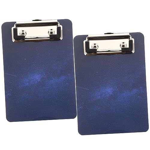 jojofuny 2 Stück Multifunktionale Schreibmappe mit Sternenhimmel Design für Büro Schule und Konferenzen Dokumenten Ordner Metallclip von jojofuny