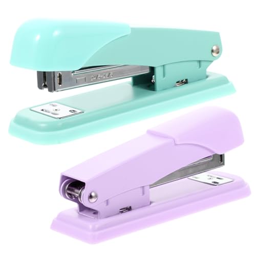 jojofuny 2 Stück Multifunktionaler Hefter Metallischer Schreibtisch Hefter für Büro und Schule Ergonomisches Design für Reibungsloses Heften von jojofuny