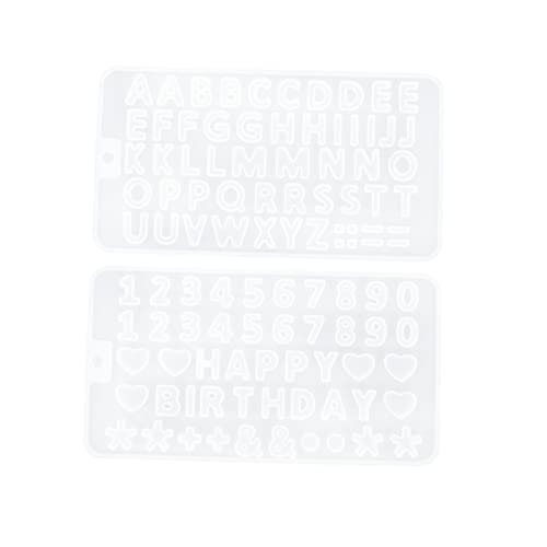 jojofuny 2 Stück Numerische Formen Alphabet Buchstabenformen Zahlenformen Brief Handwerkliche Gießformen Ornamentformen Für Epoxidharz Silikon Diy Form Zahl Fondantform Kieselgel Weiß von jojofuny