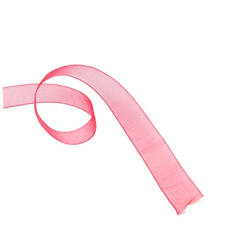 jojofuny 2 Stück Organza Band Rot Transparentes Chiffonband für Geschenkverpackungen Hochzeiten Partys und DIY Dekorationen Elegantes Glattes und Glänzendes Ribbon von jojofuny