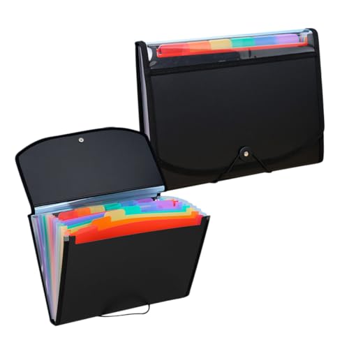 jojofuny 2 Stück PVC Aktenordner Teiliges Mehrlagiger Robuster Büro Dokumentenorganizer Praktischer Tragbarer Faltmappe Organizer für Verträge Rechnungen Steuerunterlagen Platzsparende von jojofuny