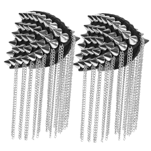 jojofuny 2 Stück Quaste Kette Schulterklappen Epauletten Vintage Uniformabzeichen Kostüm Dekoration Alu Rivet Schulterabzeichen für Anlässe und Zeremonien jojofuny 2 Stück Quaste Kette Schulterklappen Epauletten Vintage Uniformabzeichen Kostüm Dekoration Alu Rivet Schulterabzeichen für Anlässe und Zeremonien von jojofuny