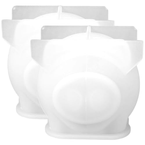 jojofuny 2 Stück Silikonformen Schwein für Epoxidharz Wiederverwendbare Silikonmoulds für Kreative DIY Dekorationen im Büro oder Zuhause von jojofuny