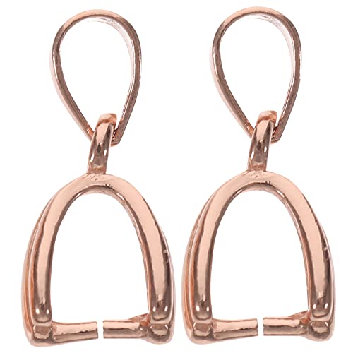 jojofuny 2 Stück Sterling Silber Clamp Herstellung Verschluss Bügel Perle Anhänger Verbinder Schließe Anhänger mit Klemmverschluss Zauberverschluss 925 Silber Rose von jojofuny