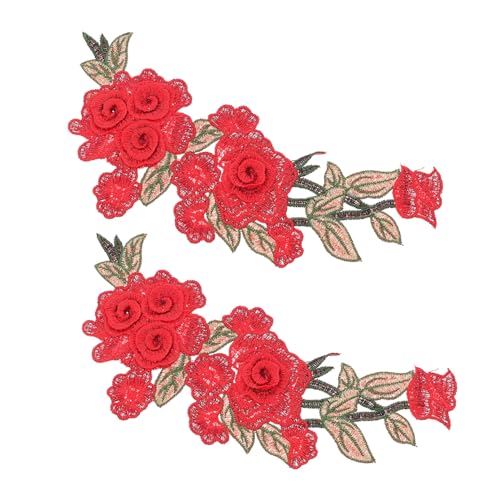jojofuny 2 Stück Stickerei Patches Romantische Blumenapplikationen für Kleidung Diy Nähpatches mit Hitzebeständiger Rückseite für Jacken Rucksäcke und Bastelprojekte von jojofuny