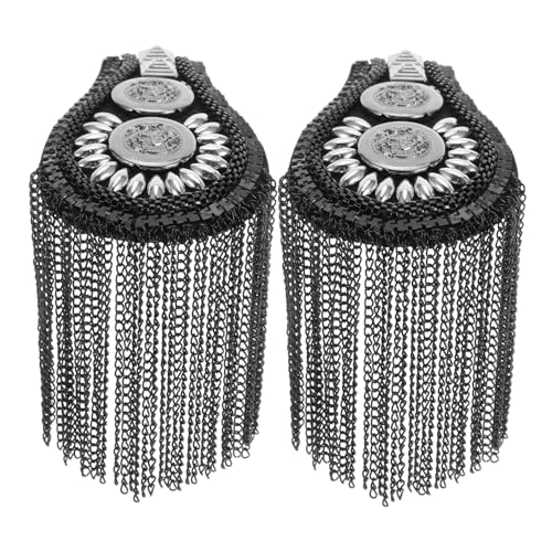 jojofuny 2 Stück Teiliges Schulter Tassel für Jacken Epauletten mit Quasten und Ketten Dekorative Schulterverzierung für Kostüme und Outfits Geeignet für Partys Festivals und Besondere von jojofuny