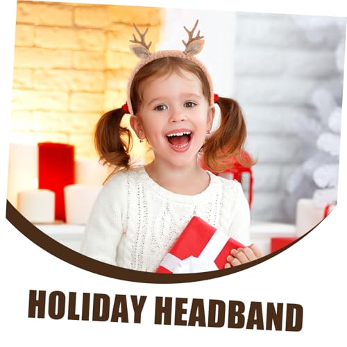 jojofuny 2 Stück Weihnachtshaarreifen Rentiergeweih Haarreif Goldfarben Festlich Damen Party Haarschmuck für Weihnachten Karneval Weihnachtsfeier Geschenk von jojofuny