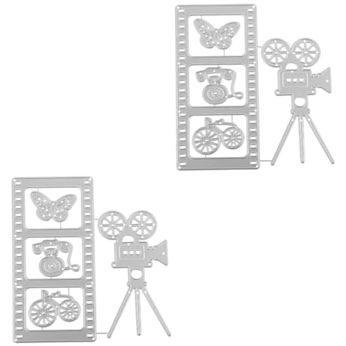 jojofuny 2 Stück empfindliche Stanzform den Schnitt machen Schrottbuch Schnitte Scrapbooking Handwerker Metallschneidemaden DIY Form aus Kohlenstoffstahl Prägemappen Silver von jojofuny