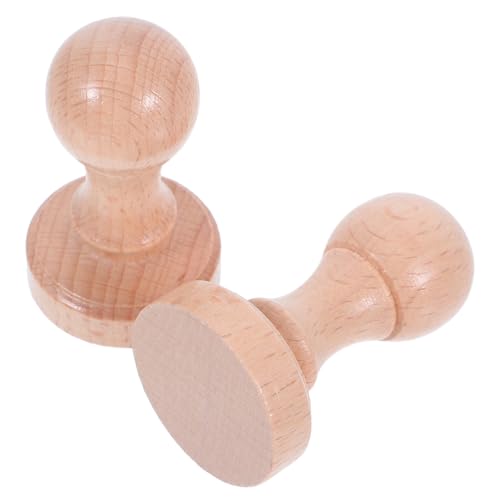 jojofuny 2 Stück hölzernes Siegel Bastelwerkzeuge aus Holz Buch Briefmarken Hausaufgabenstempel Holzstempel für Scrapbooking Holzstempelgriff Lehrerstempel Holzschnitzstempel Buche Beige von jojofuny
