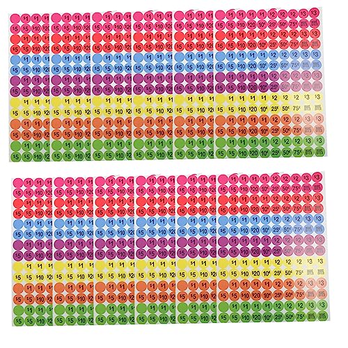 jojofuny 20 Blatt Bunte Preisetiketten Runde Preisschilder für Supermärkte und Einzelhandel Auffällige Preisschilder zur Verkaufsförderung von jojofuny