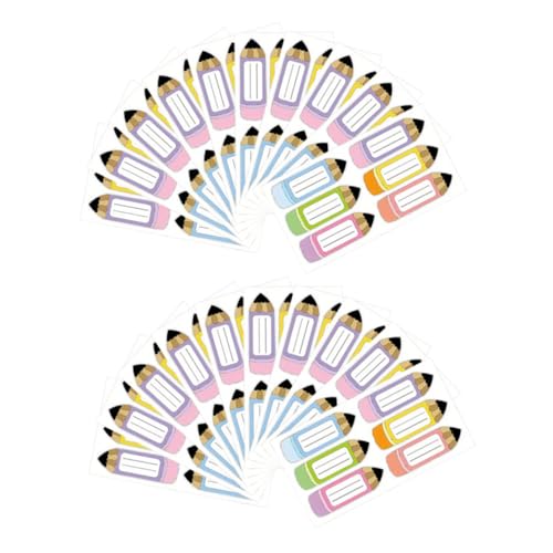 jojofuny 20 Blatt Bunte Selbstklebende Namensetiketten mit Bleistift-motiv Beschreibbare Aufkleber für Schreibtisch Schulmaterialien und Klassenzimmer Langlebig Vielseitig Einsetzbar für jojofuny 20 Blatt Bunte Selbstklebende Namensetiketten mit Bleistift-motiv Beschreibbare Aufkleber für Schreibtisch Schulmaterialien und Klassenzimmer Langlebig Vielseitig Einsetzbar für von jojofuny