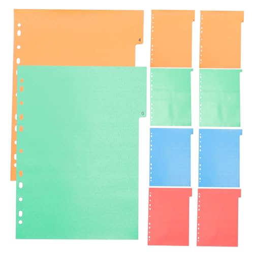 jojofuny 20 Blatt Schul Nachfüllpapier Ordner Teiler Register Teiler Weißes Papier Karten Teiler Ordner Notizbücher Akten Papier Teiler Gelochtes Nachfüllpapier Notizbuch Papier von jojofuny