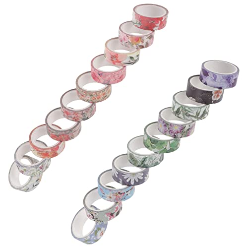 jojofuny 20 Rollen Washi Tape Set Dekoratives Klebeband mit Goldblumenmuster für Scrapbooking Diy Bastelprojekte Notizbücher Geschenkverpackung und Kreative Dekoration von jojofuny
