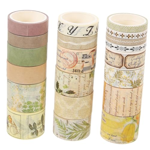 jojofuny 20 Rollen Washi Tape Vintage Klebeband für Diy Scrapbooking Journaling Dekorative Papiertapes mit Verschiedenen Mustern Kunstprojekte und Bastelarbeiten von jojofuny