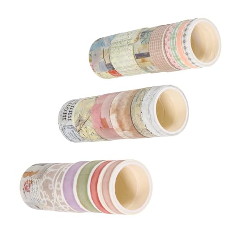 jojofuny 20 Rollen Washi-Tape dekorativ süßes Band Schrott Vintage-Aufkleber-Scrapbooking Handwerk Vintage-Scrapbooking-Papier dünnes Vintage-Klebeband Vintage Washi Tape Papier Klebeband von jojofuny