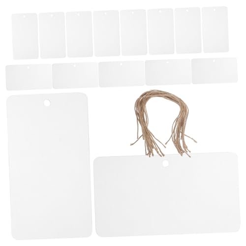 jojofuny 20 Sätze Klarer Acryl Label für DIY Projekte Dekorative Hängeschilder mit Schnur für Korborganisation und Personalisierte Dekoration von jojofuny
