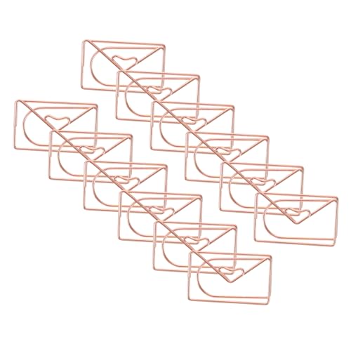 jojofuny 20 Stück Briefumschlag-büroklammer Hochzeit Schüttgut Rose Clips Groß Schreibtisch Form Jumbo Papier Büroklammern Umhüllen Golden von jojofuny