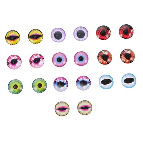 jojofuny 20 Stück Cabochons für Diy Schmuckherstellung Runde Dekorative Augen Patches Vielseitige Bastelzubehör für Puppen und Handwerksprojekte Zufällige Designs von jojofuny
