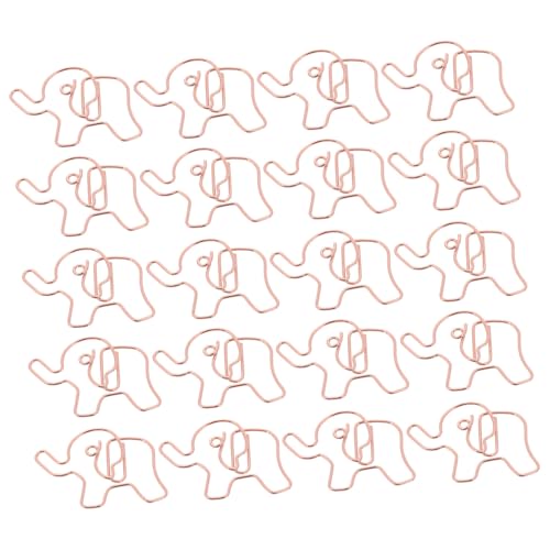 jojofuny 20 Stück Elefanten-büroklammer Große Farbige Büroklammern Lustige Lesezeichen Büroklammer in Niedlicher Elefantenform Große Für Papier Lustige Papierclips Metall Rose Gold von jojofuny