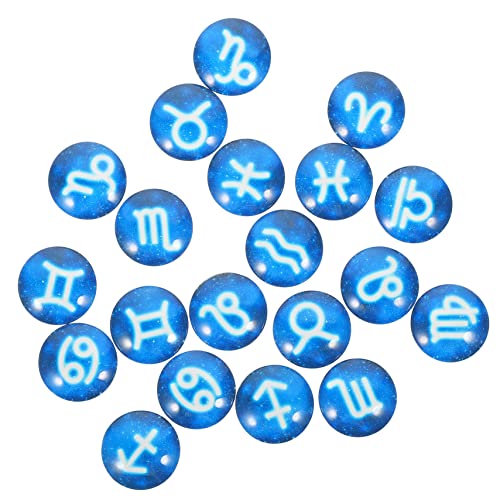 jojofuny 20 Stück Konstellationsmusterschlüsselkette Cabochons Edelsteine ​​zum Basteln lose Kuppel Zubehör zur Schmuckherstellung schmuck selber machen Glas Blue von jojofuny
