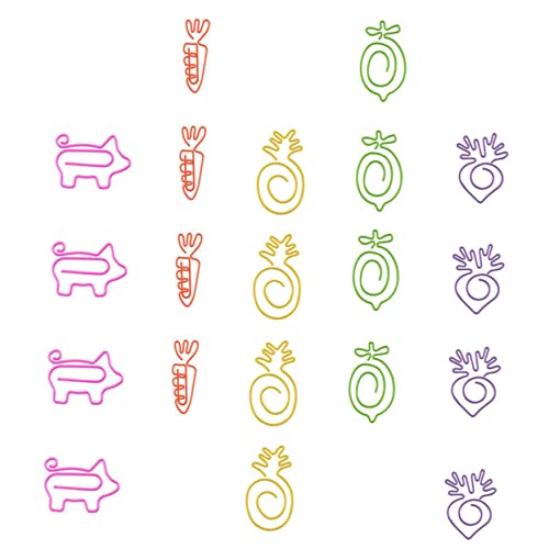 jojofuny 20 Stück Kreative Metall Papierclips im Obstdesign Multifunktionale Büroklammern Form von Ananas Karotte und für Schule Büro und Zuhause von jojofuny