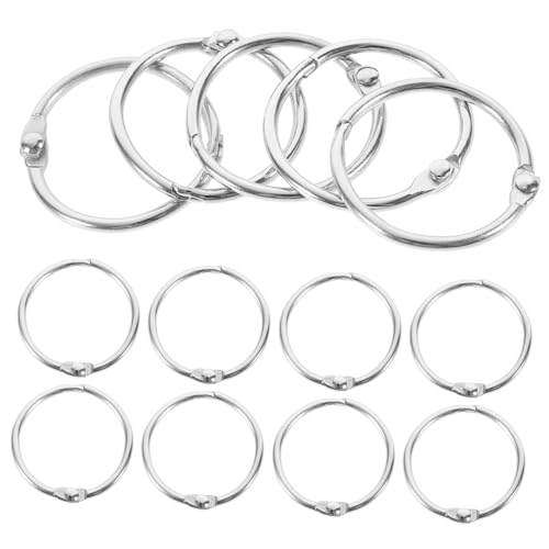 jojofuny 20 Stück Metall Binder Ringe Öffnungsringe für Loseblatt Buchringe Karteikarten DIY Scrapbook Organizer Basteln von jojofuny