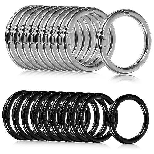 jojofuny 20 Stück Metall Schlüsselringe mit Federklammern Runde Karabinerhaken für DIY Bastelarbeiten und Innendurchmesser und Vielseitig Einsetzbar jojofuny 20 Stück Metall Schlüsselringe mit Federklammern Runde Karabinerhaken für DIY Bastelarbeiten und Innendurchmesser und Vielseitig Einsetzbar von jojofuny