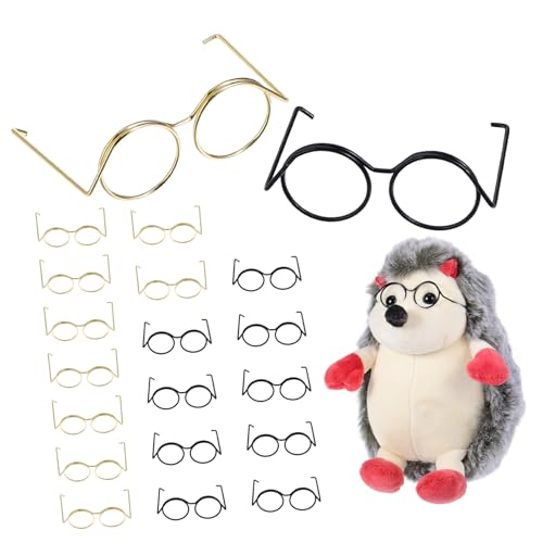 jojofuny 20 Stück Mini-Brillenspielzeug Babypuppe Mini-Gläser zum Basteln klein Mini-Puppen-Kostüm Miniaturbrillen zum Basteln lustige Kostümbrille Miniatur -Stütze Brille Metall von jojofuny