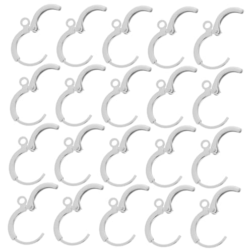 jojofuny 20 Stück Ohrclip-ohrschnalle Ohrhaken Für Schmuck Runder Ohrhaken Ohrringe Haken Ohrhaken Für Die Schmuckherstellung Ohrringe Für Die Schmuckherstellung Creolenfunde Silver Kupfer von jojofuny