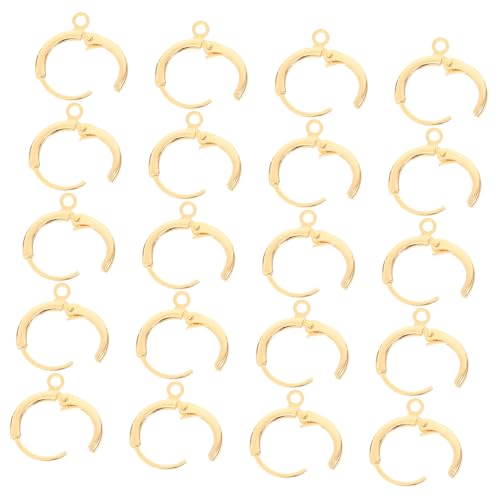 jojofuny 20 Stück Ohrringe Für Die Schmuckherstellung Ohrhaken Für Die Schmuckherstellung Runde Ohrhaken Creolenfunde Runder Ohrhaken Ohrringe Haken Kupfer Golden von jojofuny