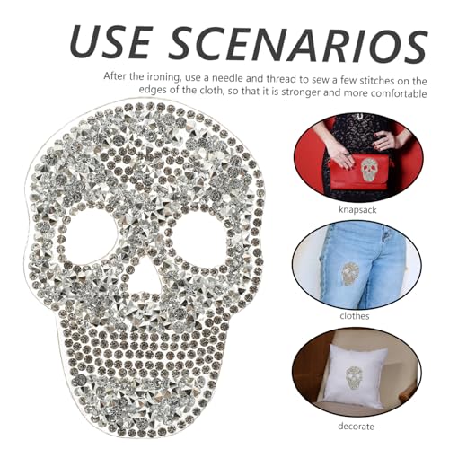 jojofuny 20 Stück Silberne Totenkopf Bügelbilder Patches zum Aufnähen Dekorative Bestickte Stoffflicken Vielseitige Reparatur Diy-applikationen für Kleidung Schuhe Taschen Rucksäcke von jojofuny