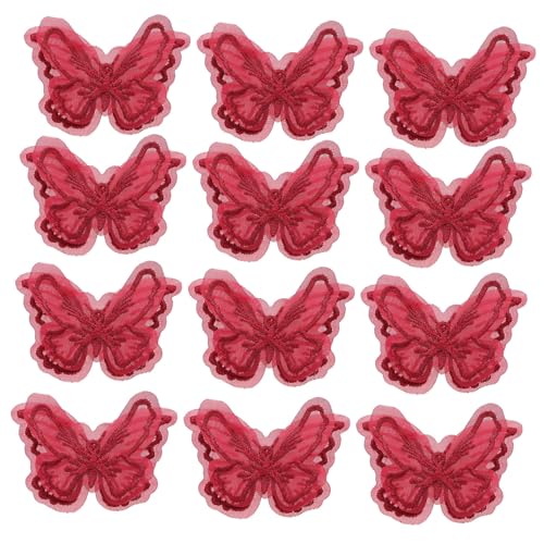 jojofuny 20 Stück Teiliges Bestickte Spitzen Schmetterling Applikationen Handgefertigte Diy Patches für Hochzeitskleider Haaraccessoires Bekleidung und Bastelprojekte Weinrot jojofuny 20 Stück Teiliges Bestickte Spitzen Schmetterling Applikationen Handgefertigte Diy Patches für Hochzeitskleider Haaraccessoires Bekleidung und Bastelprojekte Weinrot von jojofuny