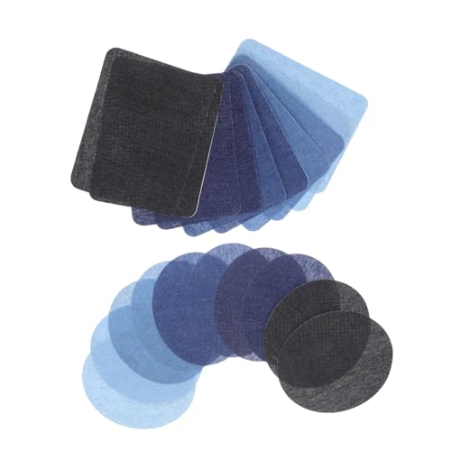 jojofuny 20 Stück Teiliges Denim Reparaturset mit Selbstklebenden Jeansflicken Ovale und Rechteckige Aufnäh-patches aus Robustem Denim für Ellenbogen Knie und Kleidung zum Reparieren und jojofuny 20 Stück Teiliges Denim Reparaturset mit Selbstklebenden Jeansflicken Ovale und Rechteckige Aufnäh-patches aus Robustem Denim für Ellenbogen Knie und Kleidung zum Reparieren und von jojofuny