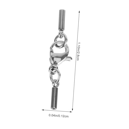 jojofuny 20 Stück Teiliges Edelstahl Schmuckverschluss Langlebiger Lederband Verschluss für Halskette und Armband Loch Karabinerhaken Einfach zu Bedienen für DIY Schmuckherstellung von jojofuny