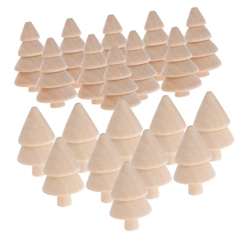 jojofuny 20 Stück Teiliges Handgefertigter Weihnachtsbäume zum Bemalen Rustikale Diy-holzfiguren für Festliche Tischdekoration Langlebige Holzornamente für Vielseitige Weihnachtsdeko von jojofuny