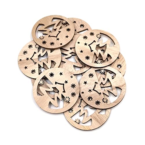 jojofuny 20 Stück Teiliges Holzscheiben mit Hanfschnüren Kreative Diy Baum Anhänger Umweltfreundlichem Holz für Weihnachtsdeko Baumschmuck und Bastelprojekte von jojofuny