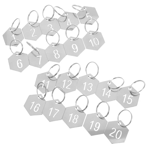 jojofuny 20 Stück Teiliges Nummernschilder mit Schlüsselringen Metallanhänger Robuste Schlüsselmarkierer für Teamorganisation Schrank und Schließfachkennzeichnung jojofuny 20 Stück Teiliges Nummernschilder mit Schlüsselringen Metallanhänger Robuste Schlüsselmarkierer für Teamorganisation Schrank und Schließfachkennzeichnung von jojofuny