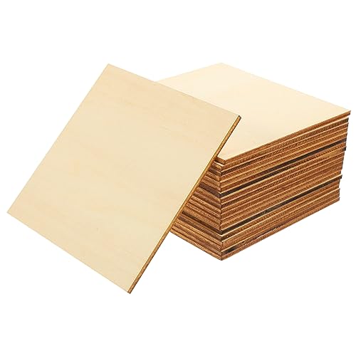 jojofuny 20 Stück Teiliges Quadratische Holzplatten Natürliche Diy Holzplatten zum Basteln Reißfest Unbehandelt für Modellbau Holzschnitzerei Dekoration und Kreative Handwerksprojekte von jojofuny